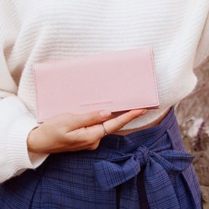NEW Aimee Kestenberg Pale Pink Wallet Small Bifold Credit Card Slots NIB